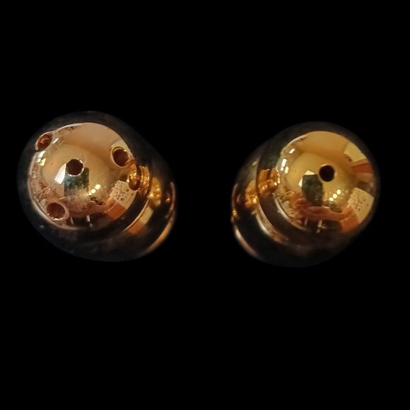 Vintage PM Italy Gold-Tone S&P Shakers Hollywood Regency Barware Hostess Set - Picture 4 of 9